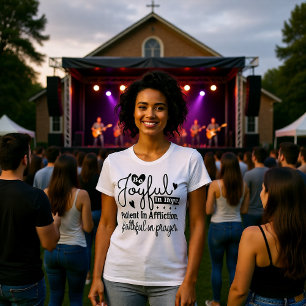 T-shirt "Espoir Joyeux Prière Patiente Affliction"