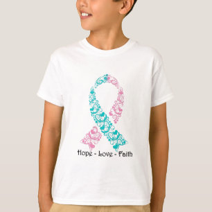 T-shirt Espoir Teal et ruban rose de conscience