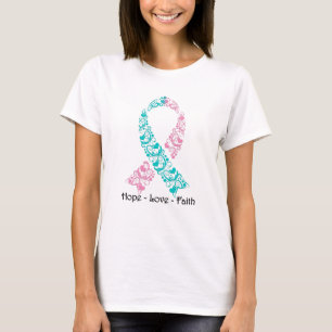T-shirt Espoir Teal et ruban rose de conscience