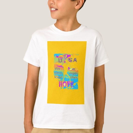 T-shirt Espoir USA : Conception Texturée Colorée (Devant)