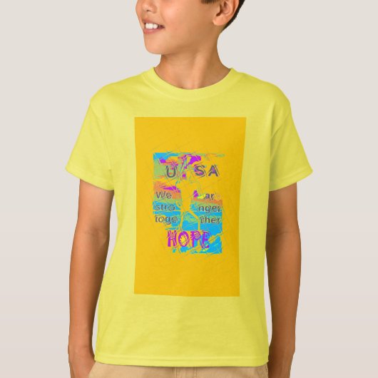 T-shirt Espoir USA : Conception Texturée Colorée (Devant)