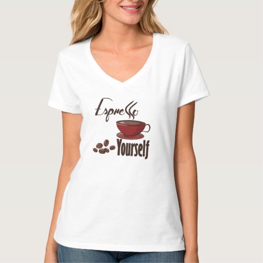 T-shirt Espresso Yourself Coffee Pun Vous Express (Devant)