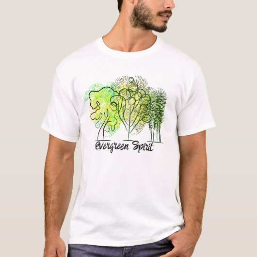 T-shirt Esprit à feuillage persistant avec arbres (Devant)