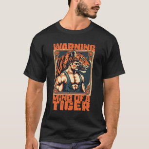 T-shirt Esprit cirque vintage d'un tigre musculaire fort h