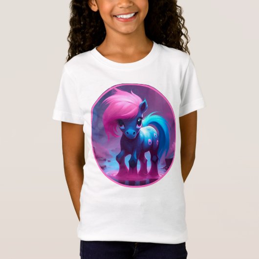 T-Shirt Esprit coloré Poney 4 Enfants (Devant)