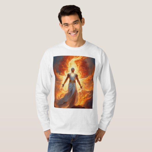 T-shirt Esprit d'Ascendant : Lumière radieuse et flammes (Devant entier)
