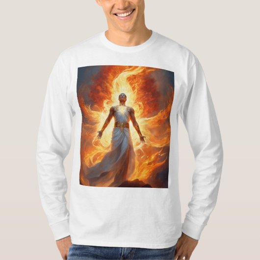 T-shirt Esprit d'Ascendant : Lumière radieuse et flammes (Devant)