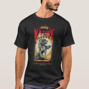 T-shirt Esprit de loup né amérindien Nacisi Rétro