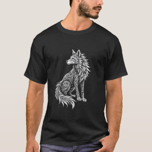 T-shirt Esprit de loup tribal Rétro Loup sauvage & Inspiré