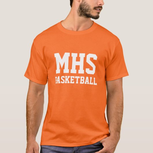 T-shirt Esprit d'équipe de basket-ball sur mesure orange e (Devant)