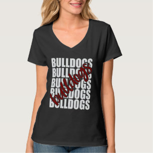 T-shirt Esprit d'équipe de fan de sport scolaire Bulldogs