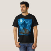 T-shirt Esprit d'Halloween gothique éffrayant (Devant entier)