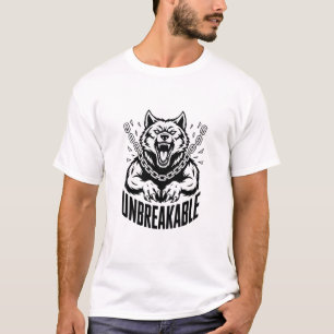 T-shirt Esprit Inébranlable Loup Féroce Brisant les Chaîne