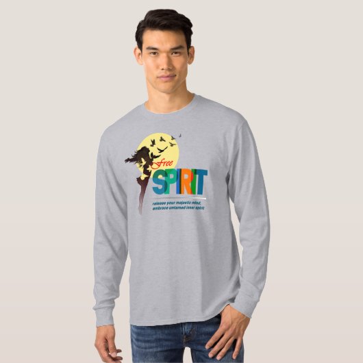 T-shirt Esprit libre | Hommes Long Sleeve (Devant entier)