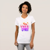 T-shirt "Esprit Libre" multicolore avec papillons (Devant entier)