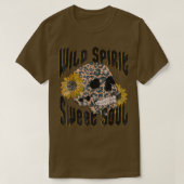 T-shirt Esprit sauvage Doux Âme Crâne Cheetah Tournesols  (Design devant)