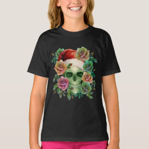 T-SHIRT ESPRIT VERT PÈRE NOËL ET FLORALE DE NOËL