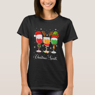 T-shirt Esprits De Noël Lunettes De Vin Vacances De Noël P