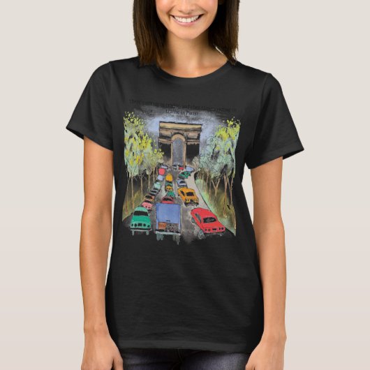 T-shirt Esquisse d'aquarelle Whimsical Arc de Triomphe (Devant)