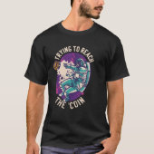 T-shirt Essayer D'Atteindre L'Astronaute Pièce Bitcoin Cry (Devant)
