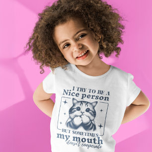 T-shirt Essayez D'Être Une Personne Sympa Drôle Retro Cat