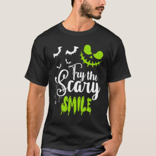 T-shirt Essayez le Citrouille de sourire effrayant Jack-o'