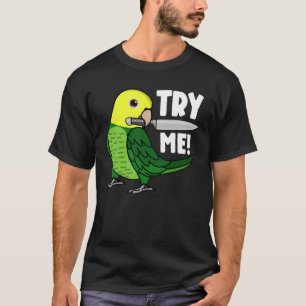 T-shirt Essayez-moi le perroquet avec couteau Je double tê