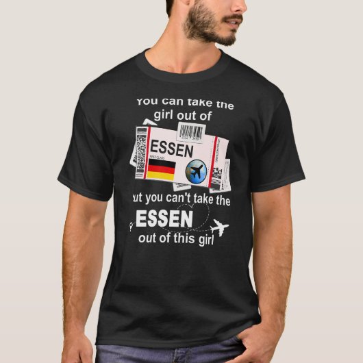 T-shirt Essen Boarding Pass Essen Girl Essen (Devant)