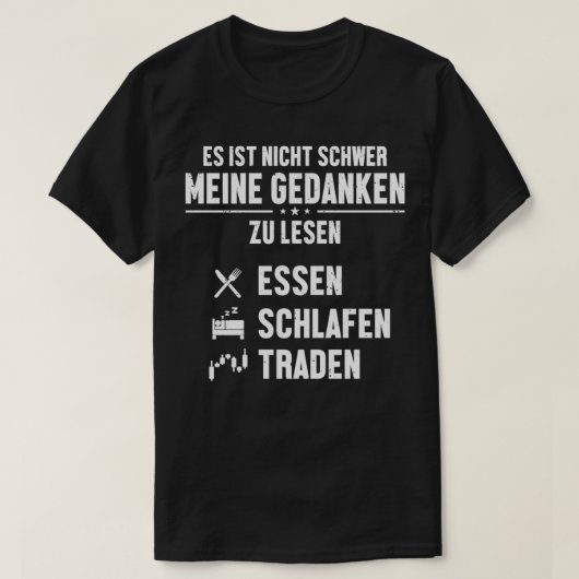T-shirt Essen Schlafen Traden Bull Bear Day Trader Stock M (Design devant)