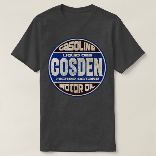 T-shirt Essence Vintage bleue Huile moteur (Design devant)