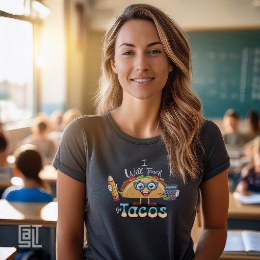 T-shirt Essential I will Teach for Tacos Math Teacher Fema