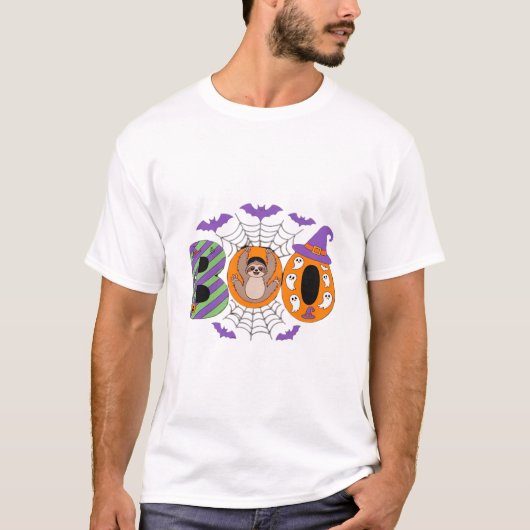 T-shirt essentiel de paresseux mignon d'Halloween (Devant)