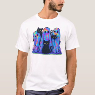 T-Shirt essentiel Halloween drôle chat noir et fan