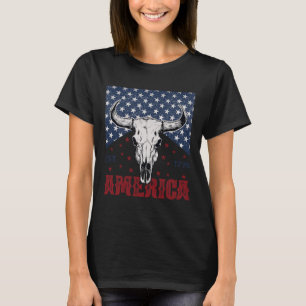 T-shirt Est 1776 Crâne de vache 4 juillet drôle