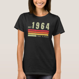 T-shirt EST 1964 Vrai Classique Esthétique Rétro Vin