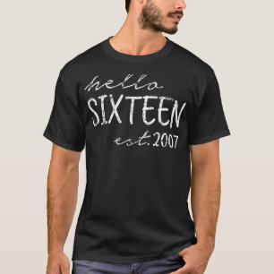 T-shirt Est. 2007, Bonjour Seize Ans Jeune Fille Garçon, 1