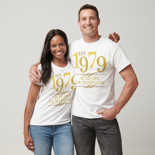 T-shirt Est. 40e anniversaire du Mariage 1979 (Unisexe)
