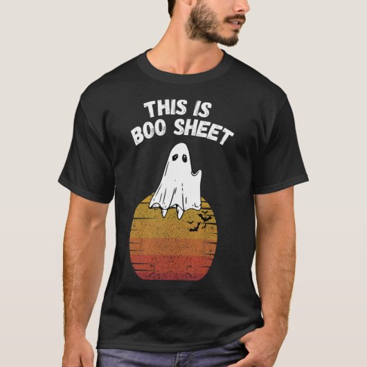 T-shirt Est Boo Sheet Ghost Retro Halloween Costume facile (Devant)