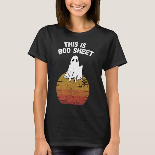 T-shirt Est Boo Sheet Ghost Retro Halloween Costume facile (Devant)