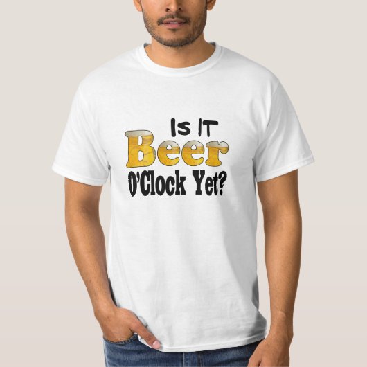 T-shirt Est-ce déjà l'heure de la bière? (Devant)