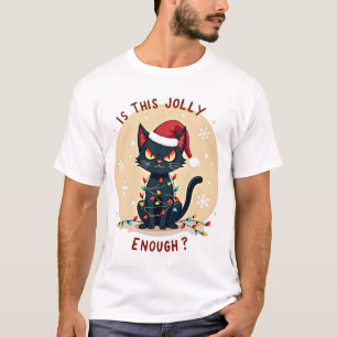 T-shirt Est-ce que ce sapin de Noël au chat noir drôle est