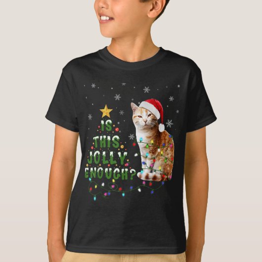 T-shirt Est-Ce Que C'Est Assez Jolly De Père Noël Chat Feu (Devant)