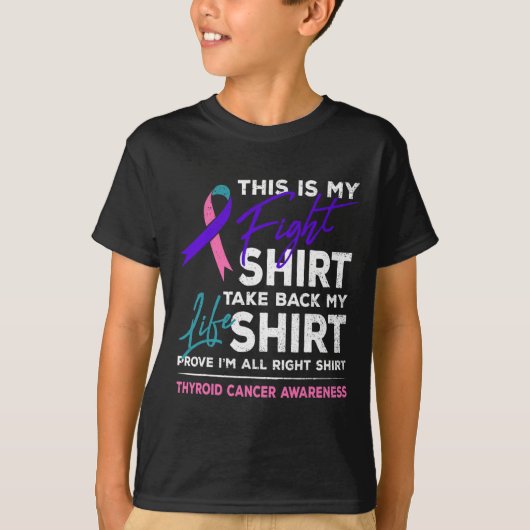 T-shirt Est-ce que ma lutte contre le cancer thyroïde sens (Devant)