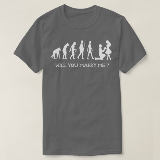 T-shirt Est-ce que tu m'épouseras l'évolution (Design devant)