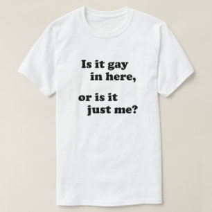 T-SHIRT EST-CE QU'IL EST GAY ICI, OU EST-CE QUE C'EST SEUL