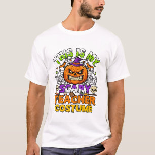 T-shirt Est Costume De Prof Scary Haloween Citrouille Sorc