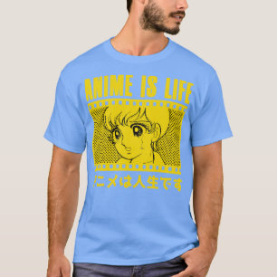 T-shirt est Life Otaku Vintage rétro Jaune
