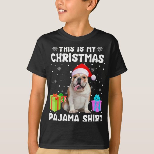 T-shirt Est Mon Noël Français Chien Chien Chien Pyjama Chi (Devant)