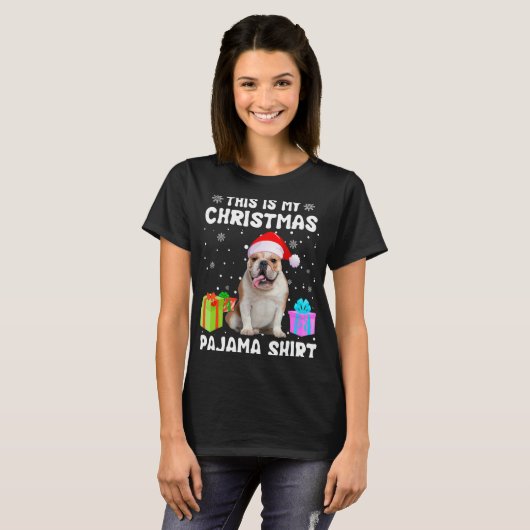 T-shirt Est Mon Noël Français Chien Chien Chien Pyjama Chi (Devant entier)