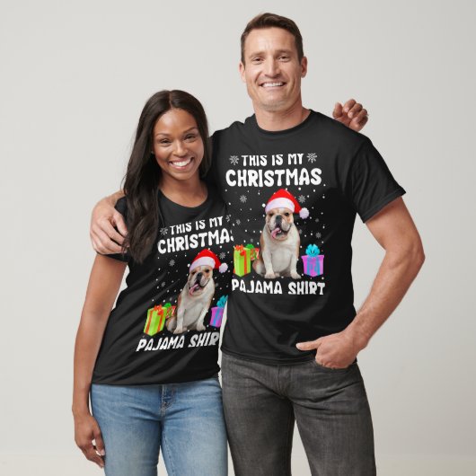 T-shirt Est Mon Noël Français Chien Chien Chien Pyjama Chi (Unisexe)